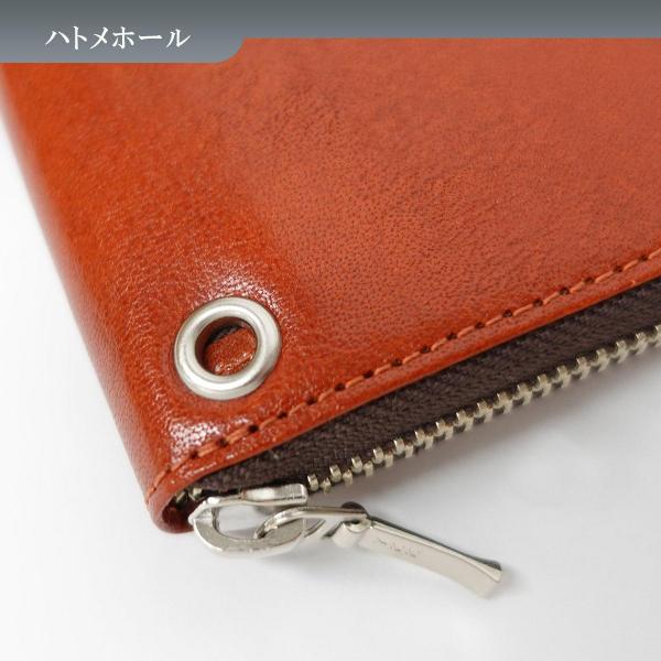 エドウイン EDWIN 二つ折財布 イタリーレザー ラウンドジップ メンズ 牛革 本革 プレゼント  カード収納 ダークオレンジ