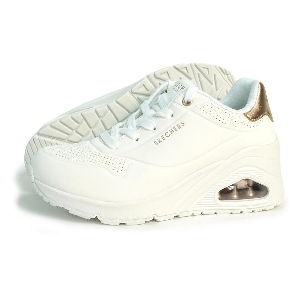 25cm SKECHERS スケッチャーズ スニーカー レディース ウノウェッジ ハイ ステップス 177520 WHT ホワイト 白 UNO WEDGE