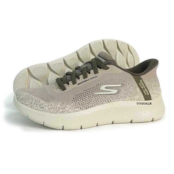 28.5cm SKECHERS スケッチャーズ スリップインズ ハンズフリー スニーカー スリッポン ゴー ウォーク フレックス 216336 TPE トープ GO WALK FLEX