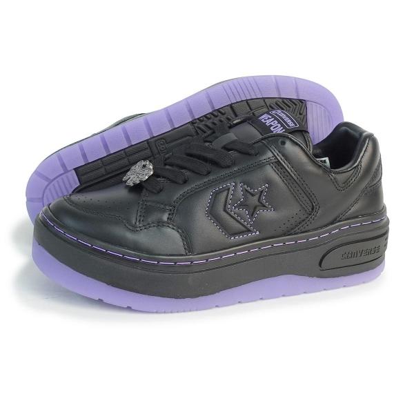 24.5cm（6.5USinch） コンバース CONVERSE スニーカー 厚底 レディース ウエポン PLTS OX /アナ スイ  ブラック/パープル WEAPON  ANNA SUI アナスイ