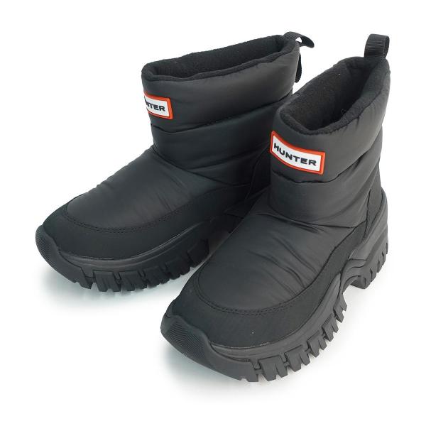 22cm 【並行輸入品】 HUNTER ハンター レディース ブーツ イントレピッド ワンダラー ショート スノー ブーツ UFS7119WWU-BLK ブラック INTREPID WANDERER SHORT SNOW BOOT