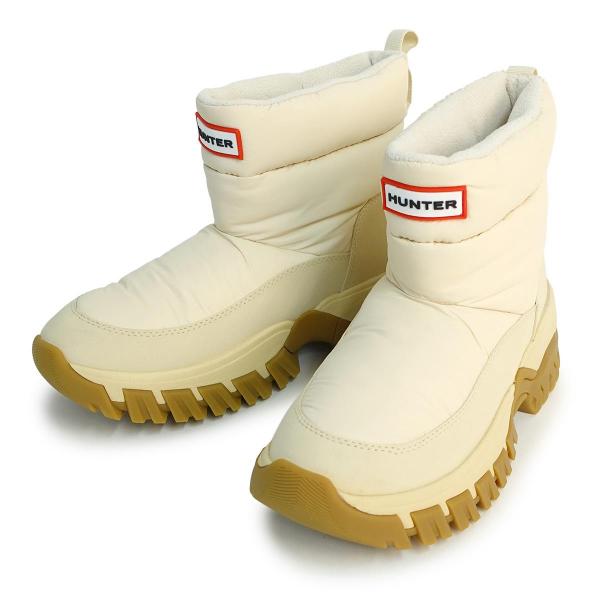 23cm 【並行輸入品】 HUNTER ハンター レディース ブーツ イントレピッド ワンダラー ショート スノー ブーツ UFS7119WWU-CCG キャンバスクリーム / ガム INTREPID WANDERER SHORT SNOW BOOT