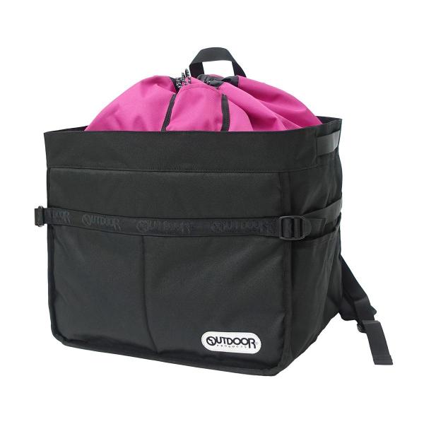 アウトドアプロダクツ OUTDOOR PRODUCTS レジカゴ対応型 バッグ 2WAY リュック 大容量 抗菌 エコバッグ ブラック2（ブラック×Sピンク） 7,560円