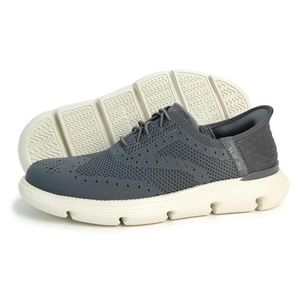 26cm SKECHERS スケッチャーズ ビジネスシューズ スリッポン メンズ ハンズフリー スリップインズ ガルザ パルマ 205303 CHAR チャコール GARZA PALMA 父の日