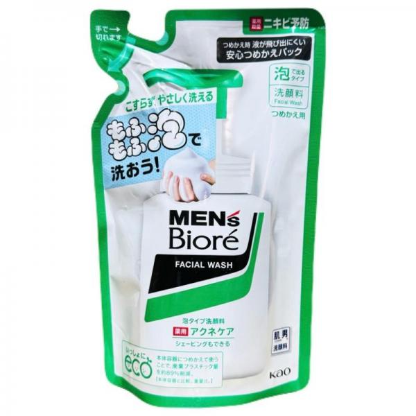 メンズビオレ 洗顔料 泡タイプ 薬用アクネケア洗顔 つめかえ用 130ml 詰め替え 緑のパッケージ