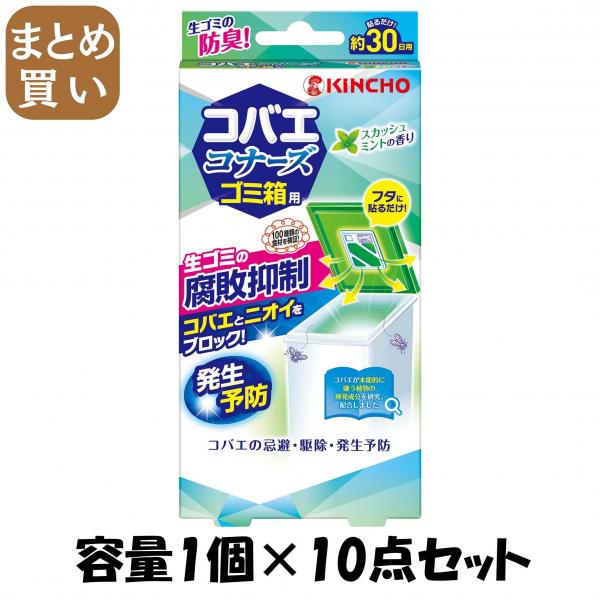 【まとめ買い】コバエコナーズ ゴミ箱用腐敗抑制Wスカッシュミント 容量1コ×10点セット大日本除虫菊（金鳥） 殺虫剤・ハエ・蚊