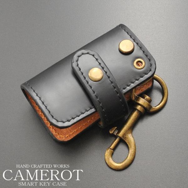【CAMEROT】馬革×バッファローレザースマートキーケース■3063-1■ホースレザーリモコンキーケース