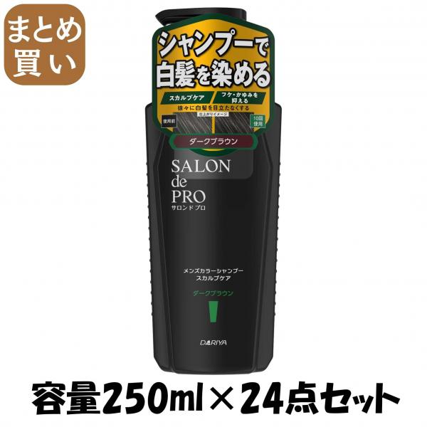 【まとめ買い】サロンドプロ メンズカラーシャンプー スカルプケア <ダークブラウン> 容量250ML×24点セットダリヤ 化粧品