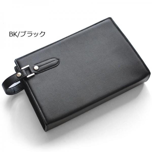 フェイクレザーサフィアーノ柄メンズクラッチバッグ No.2615T セカンドバッグ  ブラック×1個