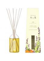 【3点セット】 消臭・芳香剤(リードディフューザー) KITOCA・木と果   ラベンダー&オレンジ(天然精油100%使用)90ml/日本製sangoaroma