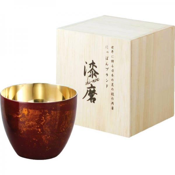 漆磨 二重ぐい呑み 内金 SCW-GK502 赤