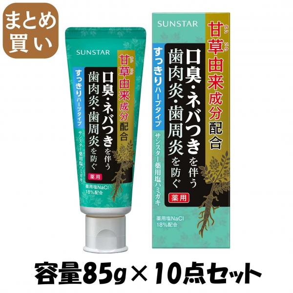 【まとめ買い】サンスター薬用塩ハミガキ すっきりハーブタイプ 85G 容量85G×10点セット サンスター   歯磨き 7,624円