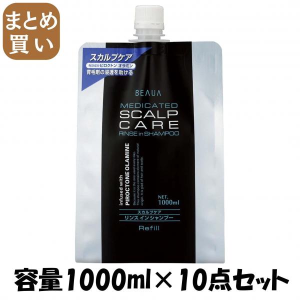 【まとめ買い】ビューア 薬用スカルプケアリンスインシャンプー 1000ml 詰替用 容量1000ML×10点セット 熊野油脂   シャンプー 9,719円