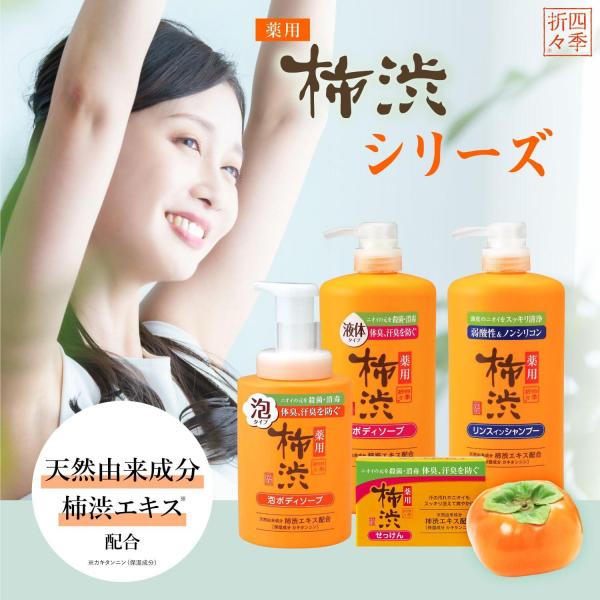 【まとめ買い】四季折々 薬用 柿渋 ボディソープ 本体 600ml 容量600ML×16点セット 熊野油脂   ボディソープ