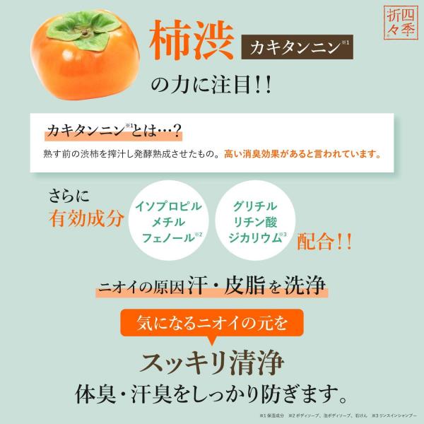 【まとめ買い】四季折々 薬用 柿渋 ボディソープ 本体 600ml 容量600ML×16点セット 熊野油脂   ボディソープ