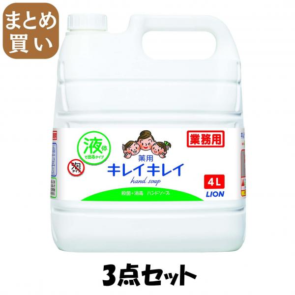 【まとめ買い】業務用キレイキレイ ハンドソープ 4L 3点セット ライオンハイジーン   ハンドソープ
