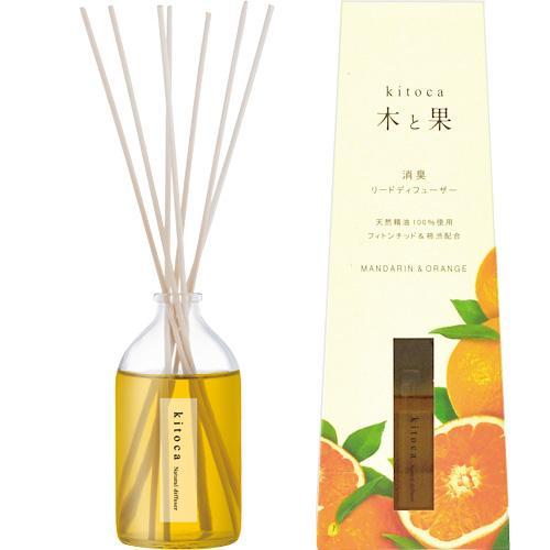 【3点セット】 消臭・芳香剤（リードディフューザー）KITOCA・木と果 マンダリン＆オレンジ （天然精油100％使用）90ml/日本製sangoaroma 4,827円