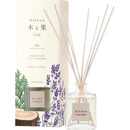 【2点セット】 消臭・芳香剤（ディフューザー）木と果（天然精油100％使用）190ml ヒノキ＆ラベンダー