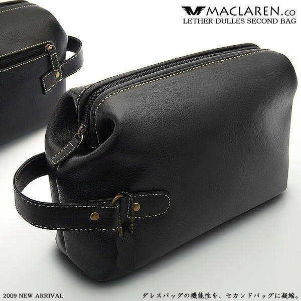 【MACLAREN.co】エンボス加工牛革ダレスセカンドバッグ AN-1002 軽量ソフトレザーポーチ