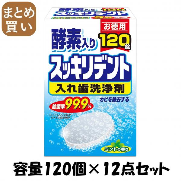 【まとめ買い】スッキリデント部分・総入れ歯兼用入れ歯洗浄剤 容量120個×12点セット ライオンケミカル   入れ歯用 6,436円