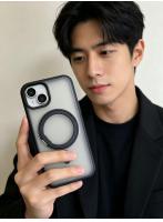 【スマホケース】新品  iPhone15 リング付き マグネット搭載 黒