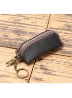 【キーケース小銭入れ】 本革 黒