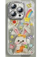 【スマホケース iPhone17】うさぎ クリア