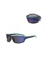 【サングラス】 UVカット メンズ  青 スポーツ ケース付き SG007