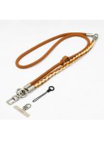 【スマホストラップ】首掛け 肩掛け 腕掛け 茶色 ホルダーシート付