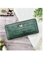 わちふぃーるど BebeDayan ベベダヤン 長財布 多機能 24枚カード収納 猫柄 レディース かわいい 小銭入れ付き ギフト グリーン