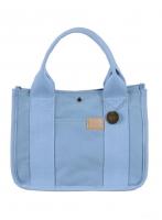 レディース 帆布ミニトートバッグ 仕切り付きで整理整頓もラクラク ブルー