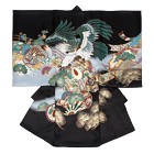 【ベビー】お宮参り 正絹 男のしめ 鷹 小槌 ブラック