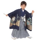 【キッズ】七五三/節句 5才 男児袴セット 可憐美 鷹ネイビー