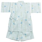 【キッズ】甚平 蔦模様 つばめ柄 ライトブルー