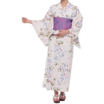 summer style 瓢箪 花模様 浴衣セット ライトブルー